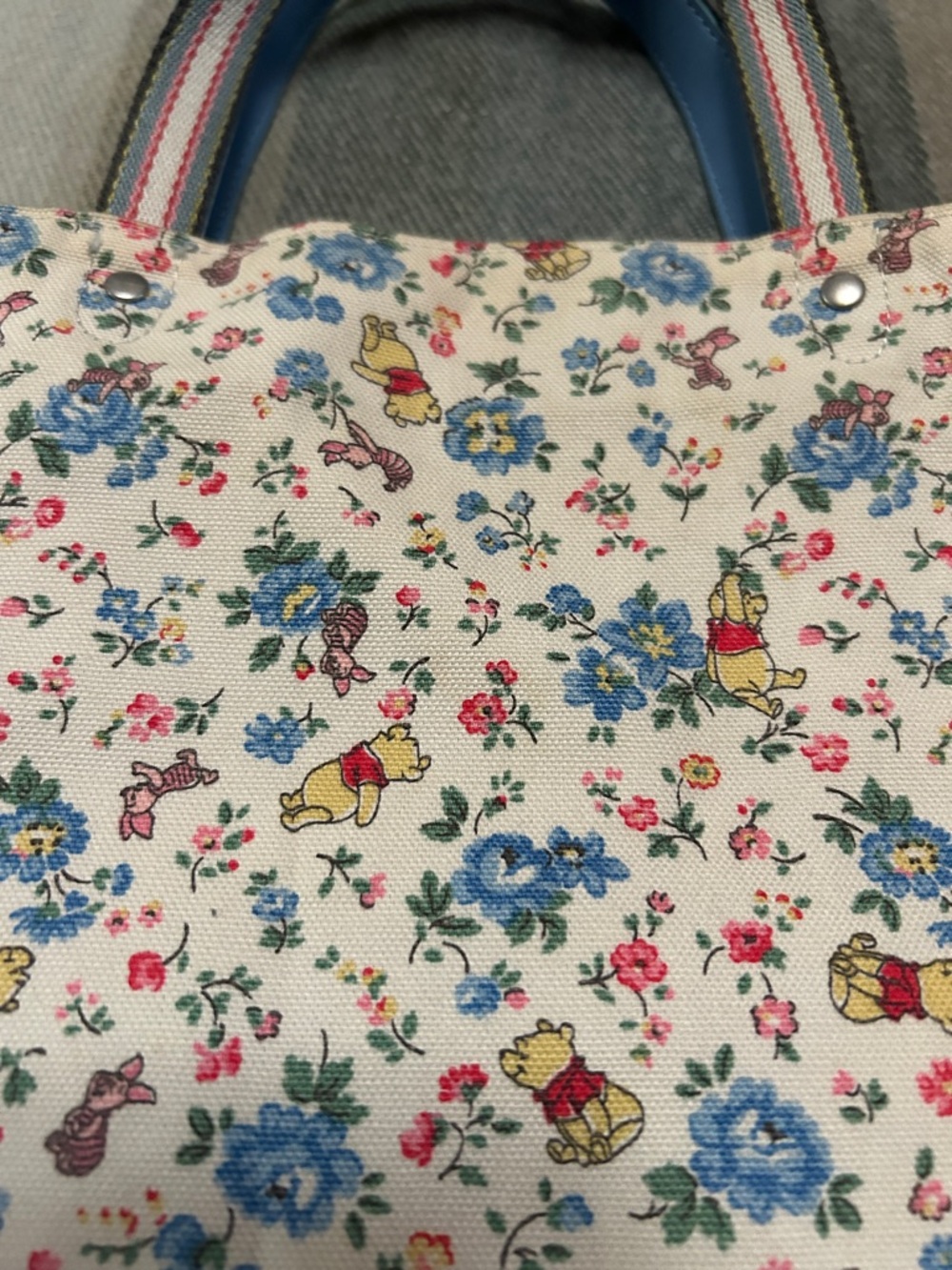 Disney X Cath Kidston Reversible Floral Winnie the Pooh Canvas Bag - Picture 3 of 9
